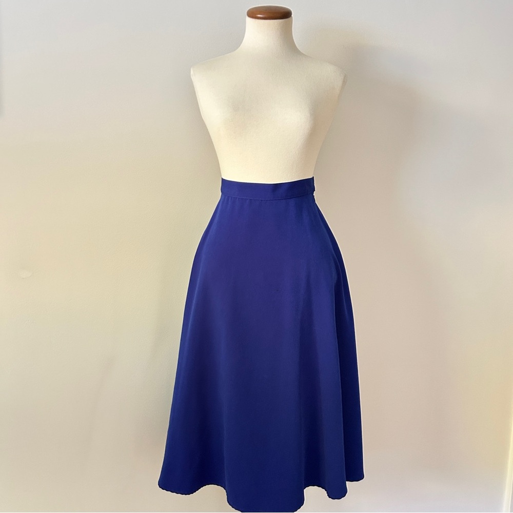 American Apparel royal blue circle full midi skirt high waist fit & flare Medium